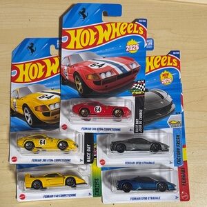 5 hot wheels Ferrari SF90,F40,Ferrari 365 GT 84